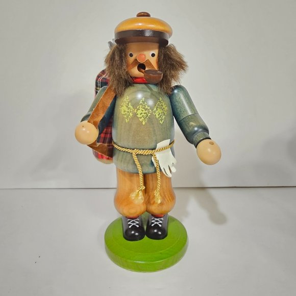 Christian Ulbricht Golfing Nutcracker Smoker - Handcrafted German 9.5" Tall - Picture 1 of 6